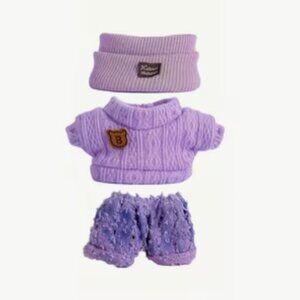 LABUBU Doll Clothes (3-Pc) Purple Sweater Shorts‎ & Hat (NEW & SO CUTE!)